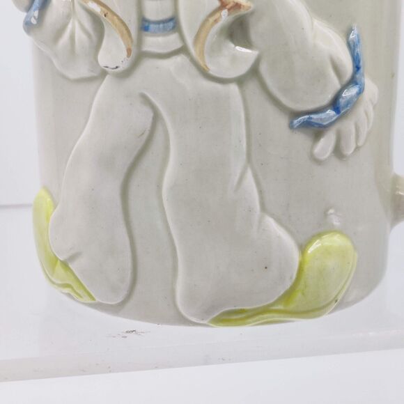 Vintage Enesco coffee mug cup raised clown with dog on leash 1980 - Picture 7 of 9